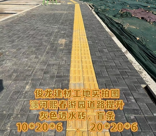 瀍河熙春游園道路提升 （灰色透水磚、盲條）